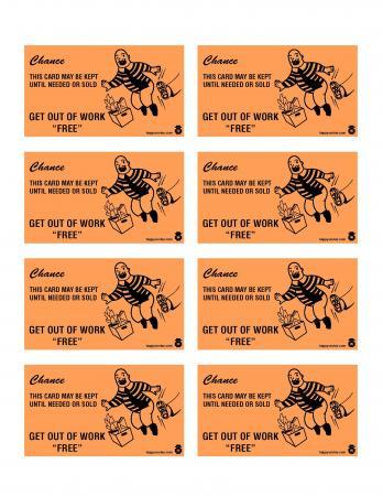 Get out of work free monopoly card for office