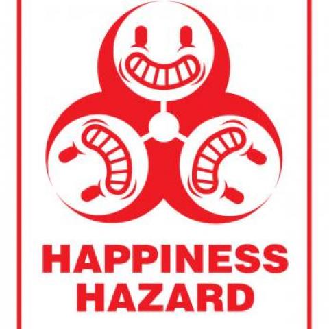 Happiness Hazard office sign
